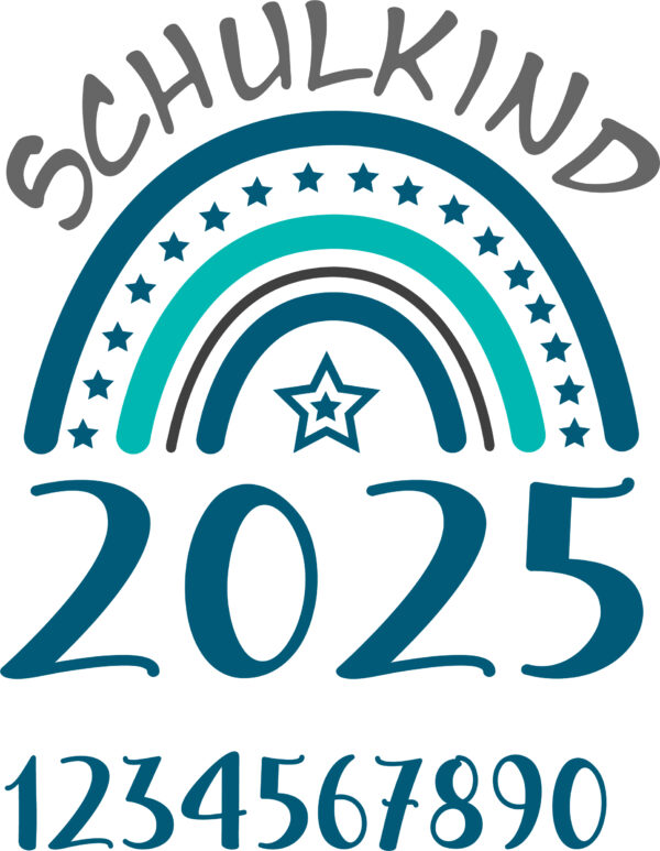 Plotterdatei | Schulkind 2025 mit austauschbaren Ziffern | SVG+DXF – Bild 2