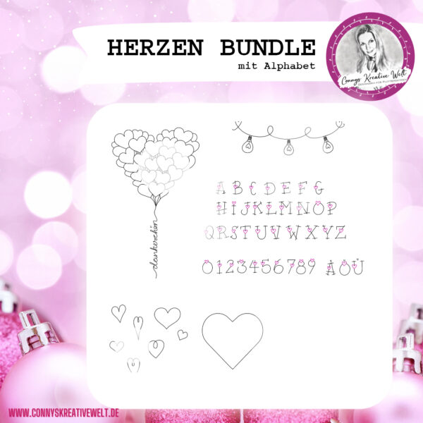 SINGLELINEDATEI Herz Bundle I Plotten+Lasern