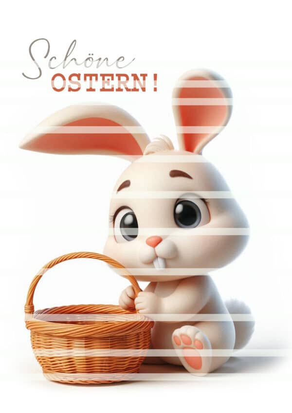 Druckvorlage | Hase Elias mit Korb für Ostern – Bild 2