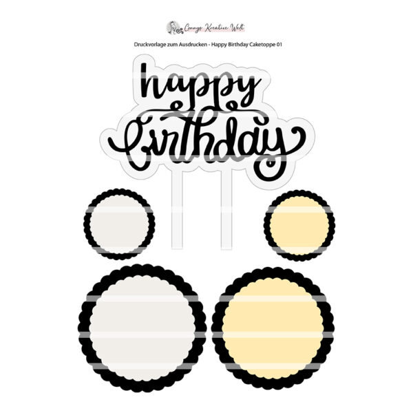 Plotterdatei + Druckvorlage| "Happy Birthday Caketopper" | Geburtstag – Bild 6