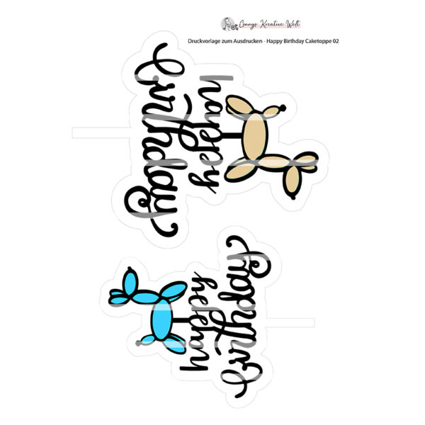Plotterdatei + Druckvorlage| "Happy Birthday Caketopper" | Geburtstag – Bild 7