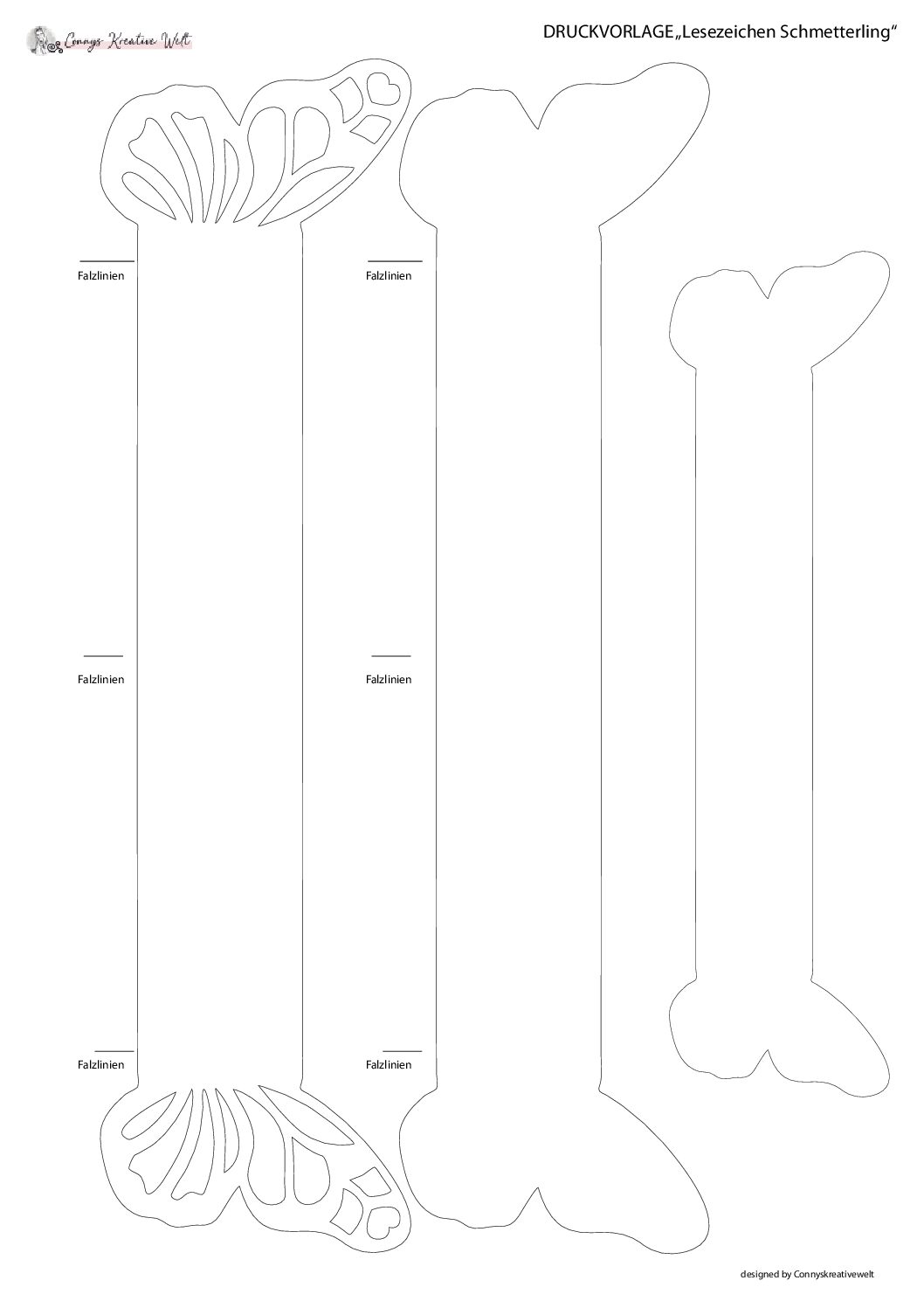 Druckvorlage | "Lesezeichen SCHMETTERLING" | für alle die keinen Plotter haben